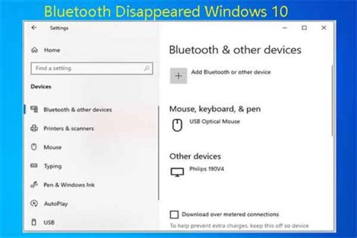 Bluetooth settings missing windows 10