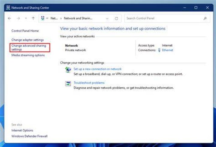 change advanced sharing settings control panel