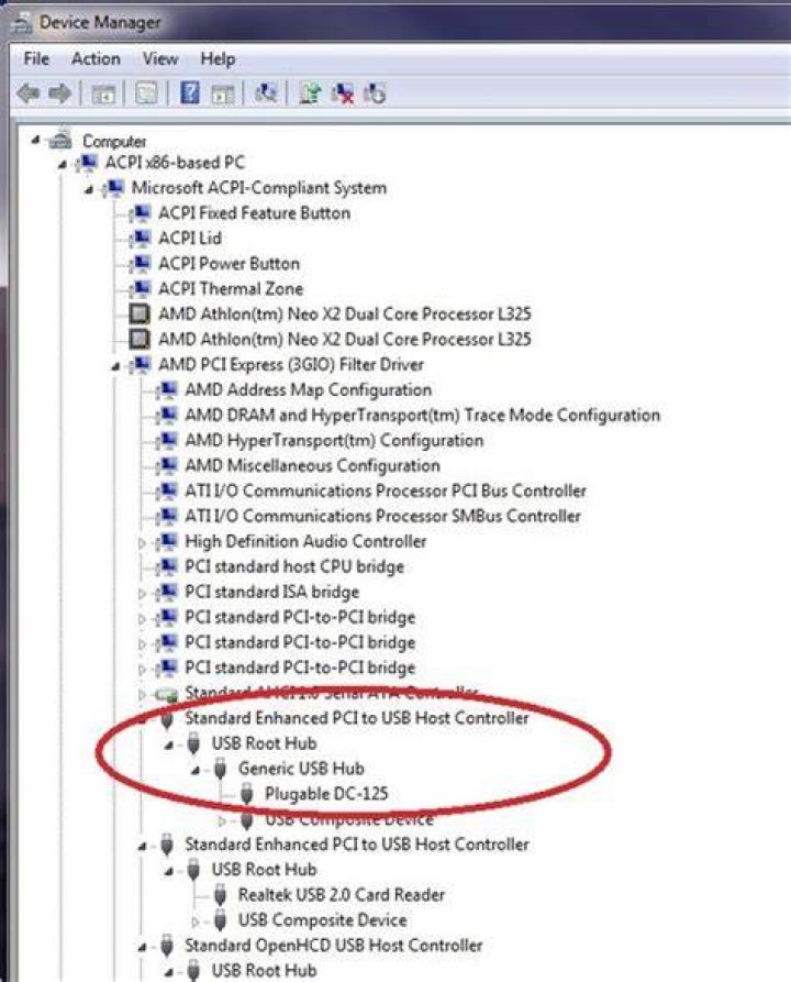 Device Manager USB controller