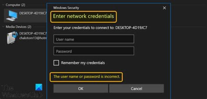 Enter network credentials access is denied