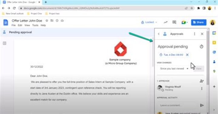 Google Docs approval system