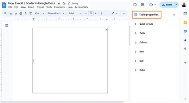 google docs border edit