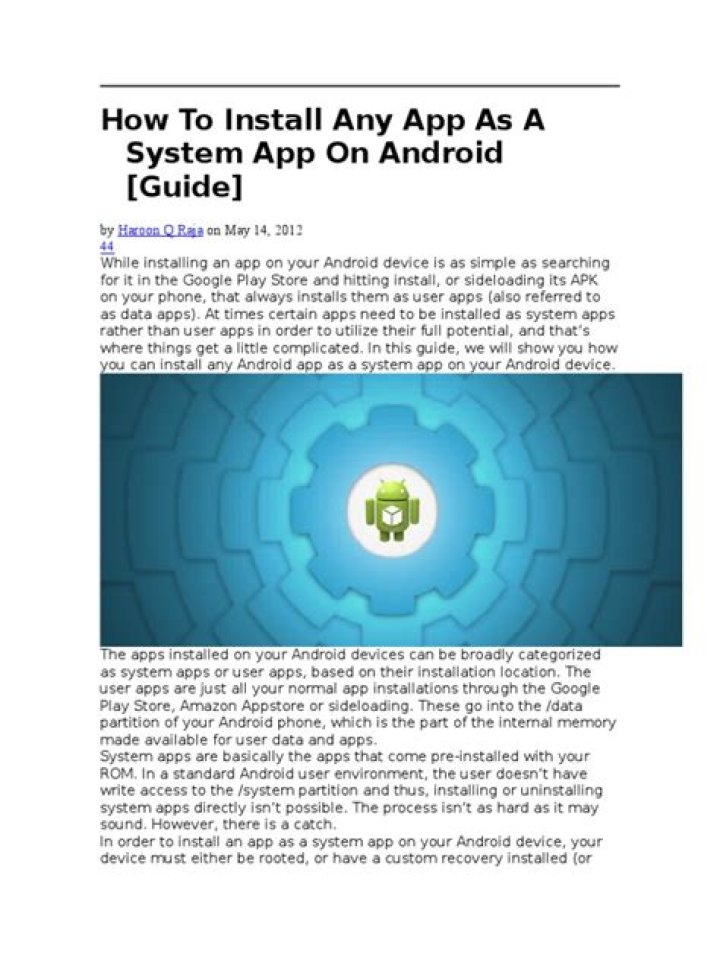 How to install user apps as Android system apps