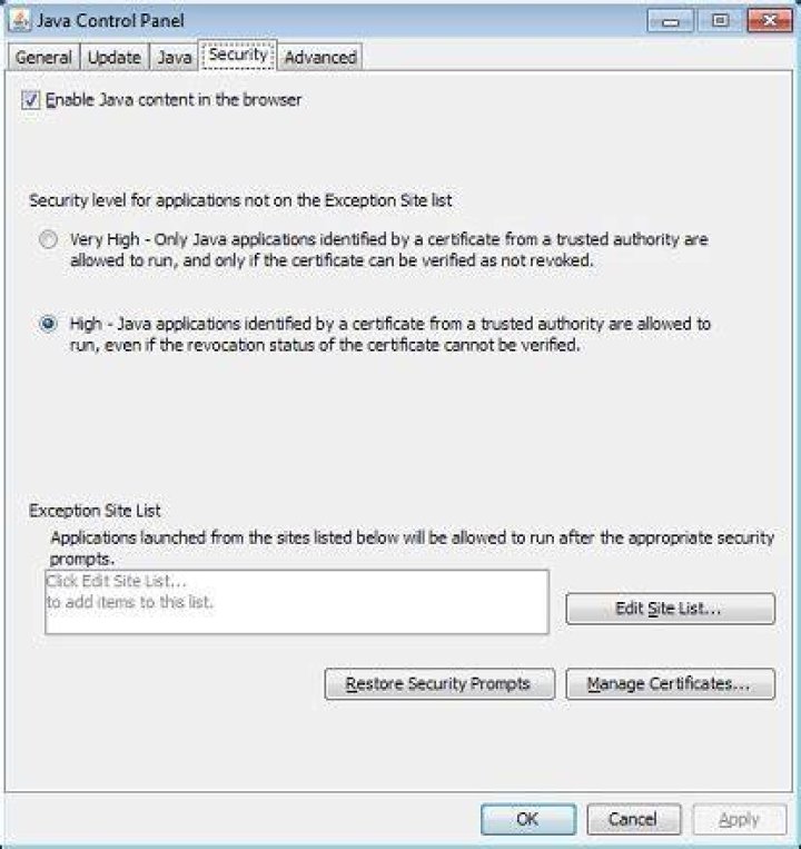 Security Level Java Security Level