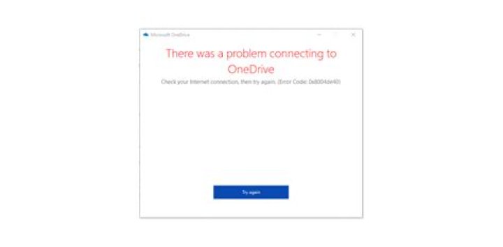 OneDrive error code 0x8004de40