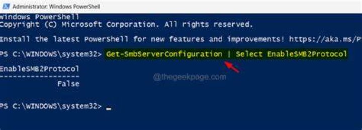 powershell get_smbServerconfiguration your system requires smb2 or higher