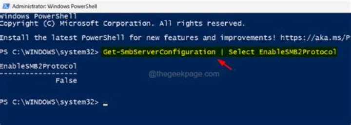 powershell set-smbserverconfiguration your system requires smb2 or higher