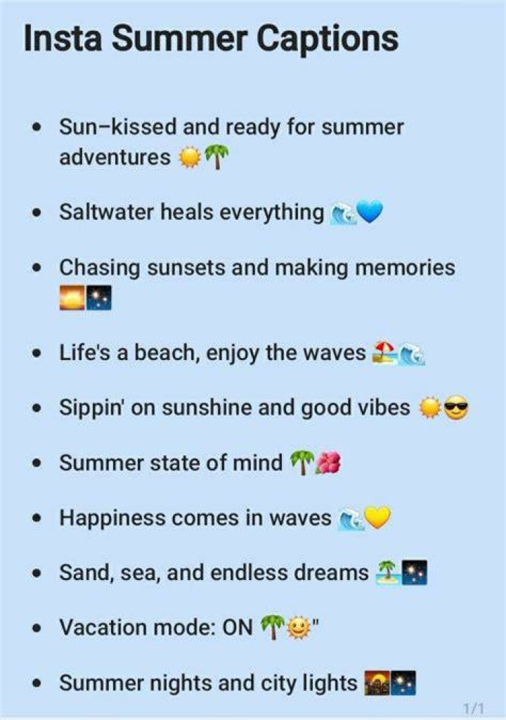summer Instagram captions summer Instagram captions