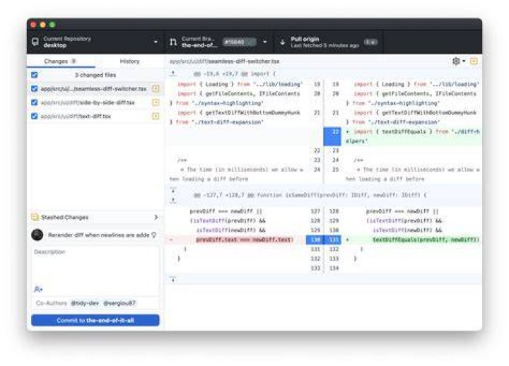 github desktop changes android The GitHub Desktop app displays all the changes made to your local repo - git tutorial