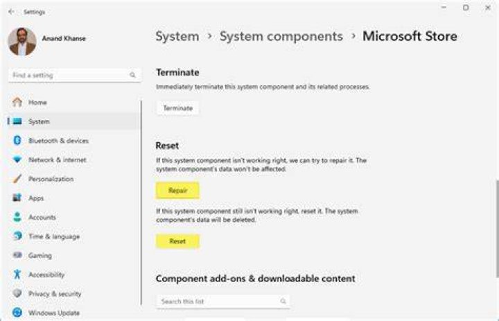 The MS Store reset Command Prompt command The MS Store reset command NET HELPMSG 2182