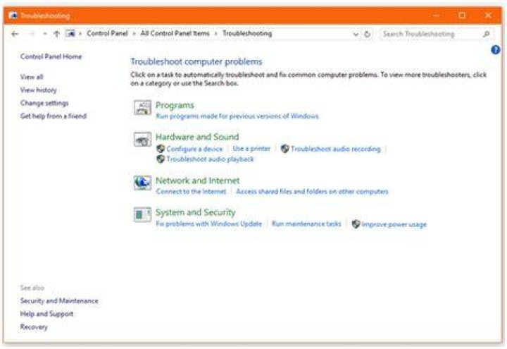 The Control Panel Troubleshooting applet Troubleshooting Control Panel applet NET HELPMSG 2182