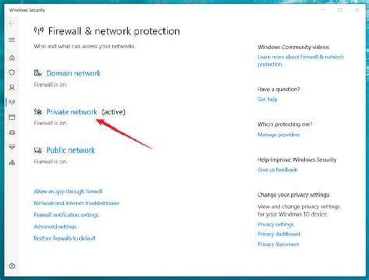 windows firewall network profile