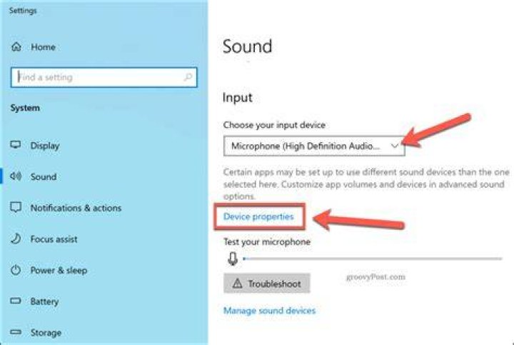 windows microphone properties
