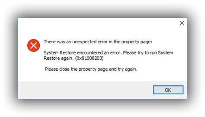 ystem Restore unexpected error